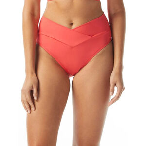 Coco Reef Women's Large Coral Pink Solid Crossover Bikini Bottoms Swimwear NWT